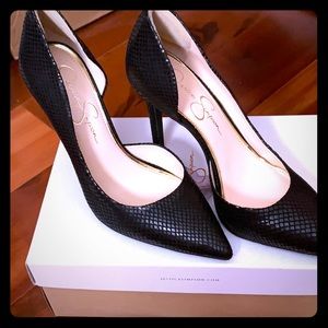 Black Snake Pattern D’orsay Stiletto - Claudette